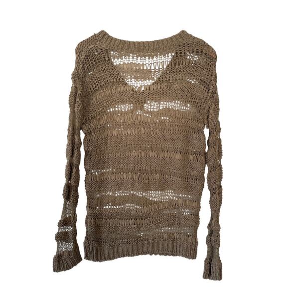 Anthropologie Staring At Stars Open-Knit Sweater Fisherman Coastal Size Small - Picture 2 of 7